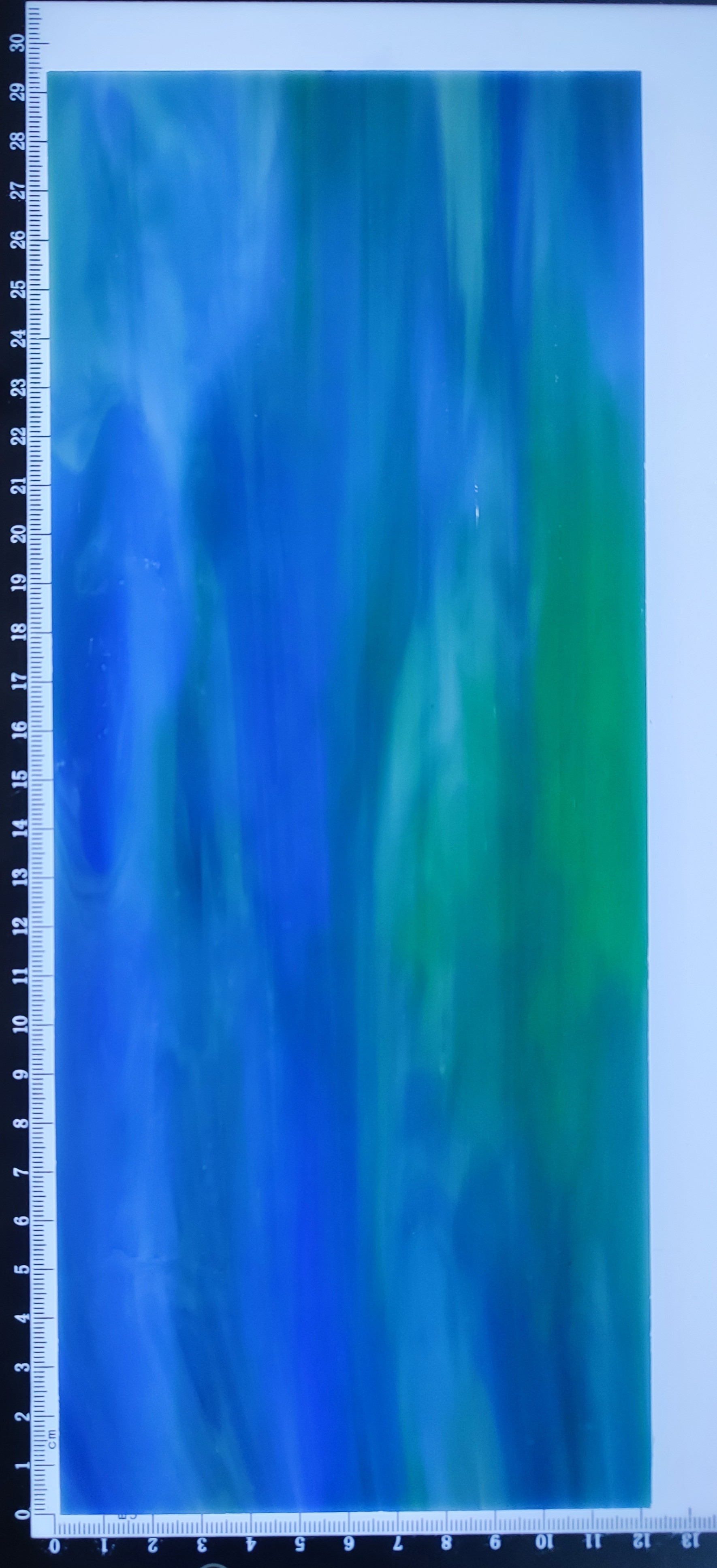 Opalescent Blue Green Glass Scrap 12*29cm