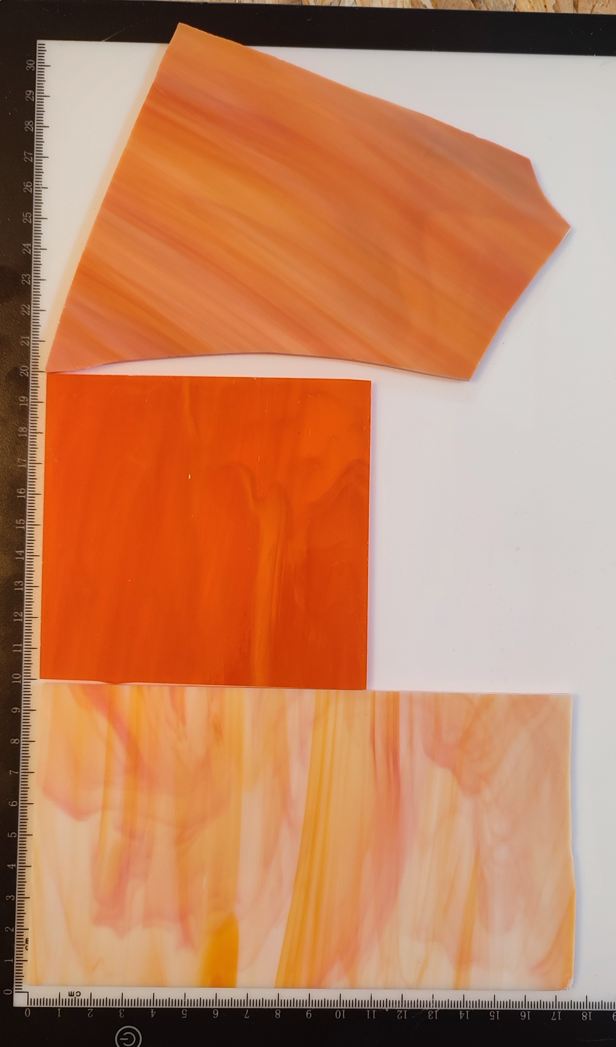 Mixed Orange Glass Scraps 300gr